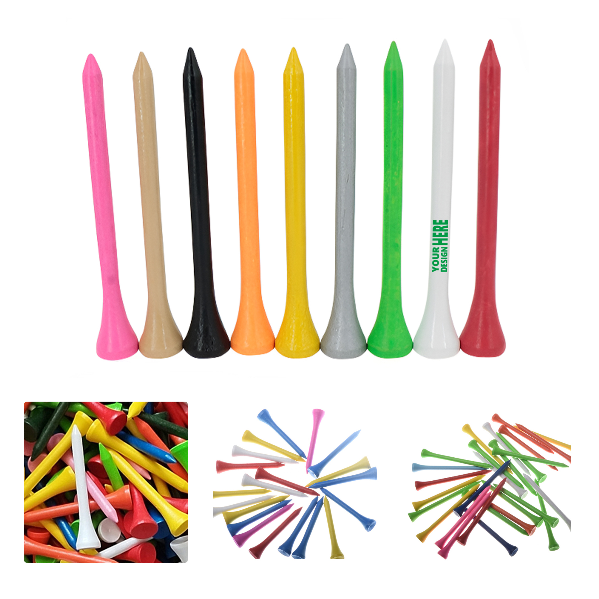 MOQ50 Custom Colorful Wooden Golf Tees for Branding 1