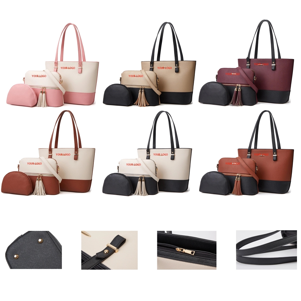 Tote Shoulder Crossbody Bags 3Pcs Purse Set 2
