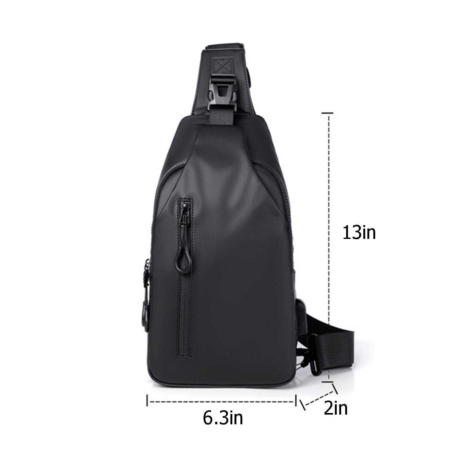 Oxford Sling Chest bag For Men with USB Charging Port 3