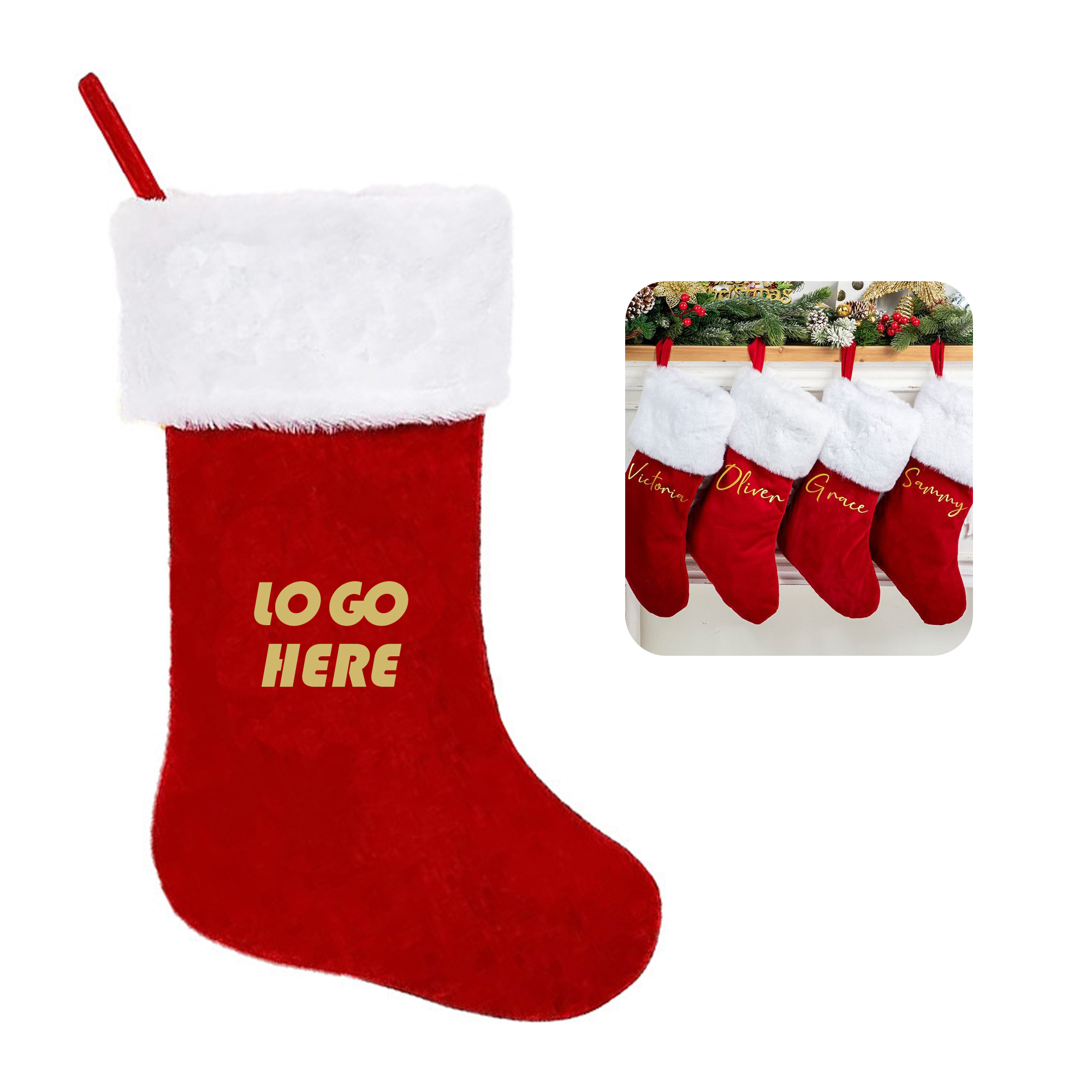 Custom Logo Christmas Stocking 1