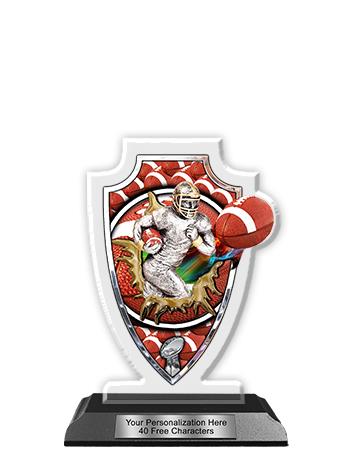 Acrylic Trophy: 6" Arrow Head, Football Design, 3x 1