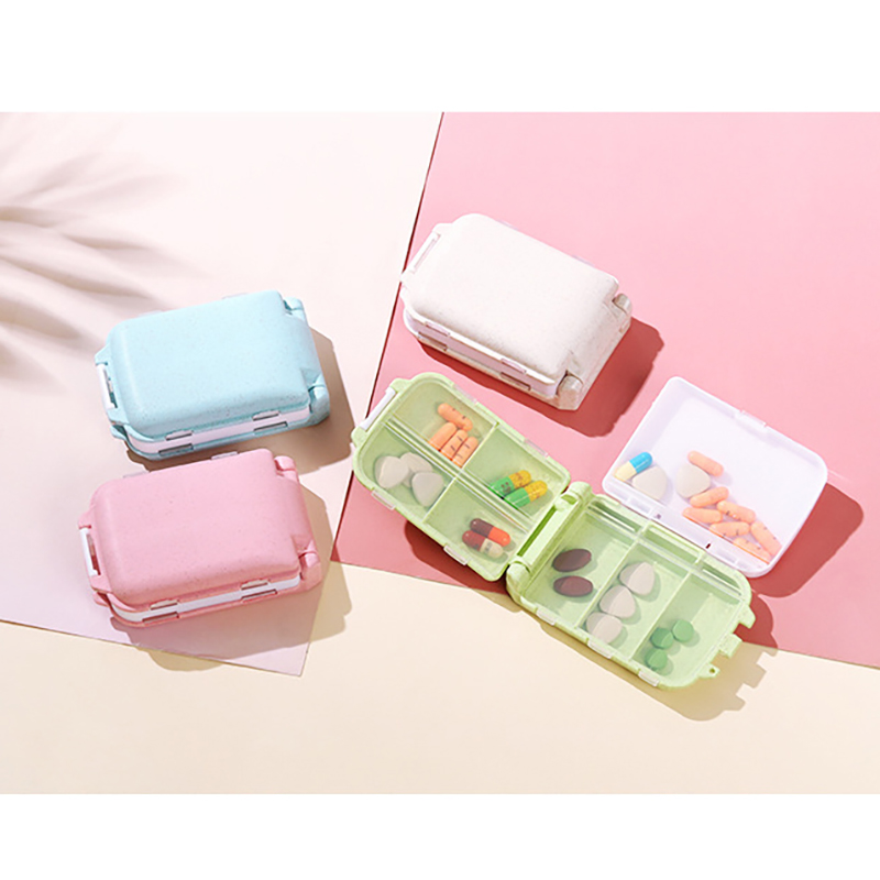 8 Compartments Pill Organizer Portable Pocket Pill Box Dispenser 6