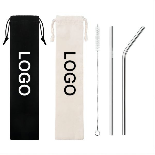 Resuable Stainless Steel Straw Set W/ Brush 2