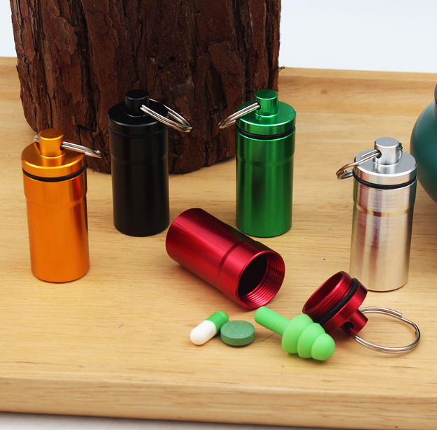 Aluminum Alloy Pill Storage Keychain 5