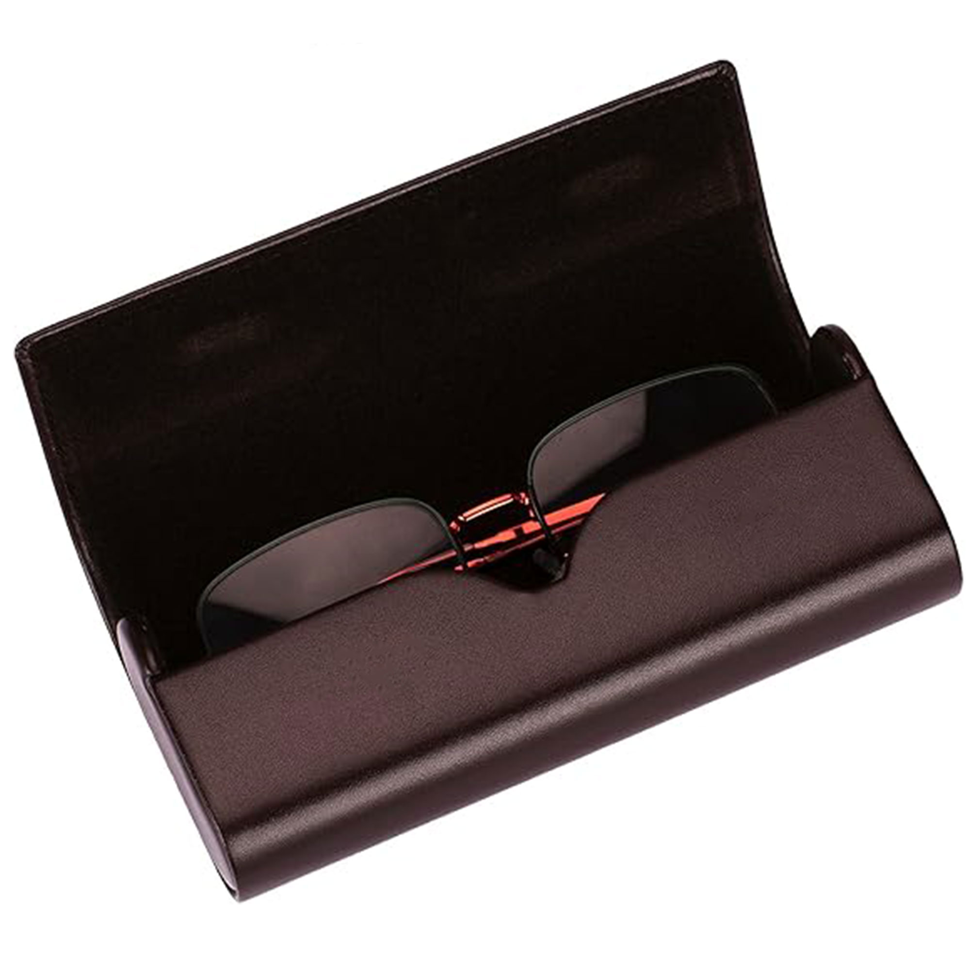 Portable PU Leather Hard Shell Eyeglasses Case 3