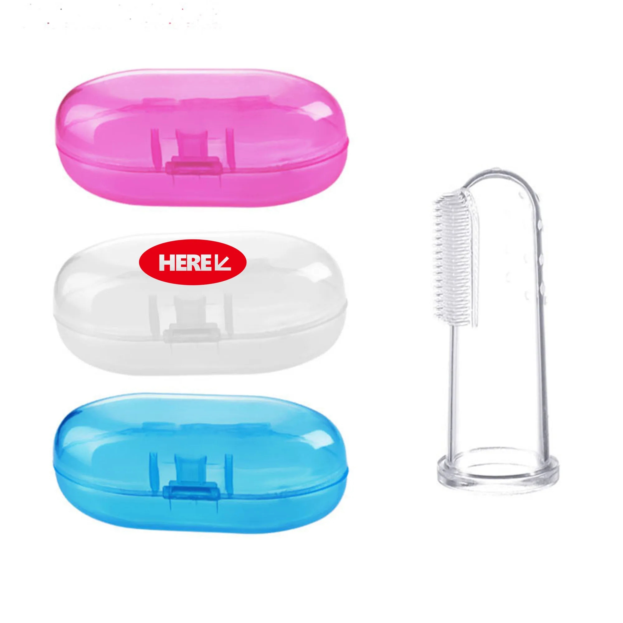 FDA Silicone Baby Finger Teethbrush With Case