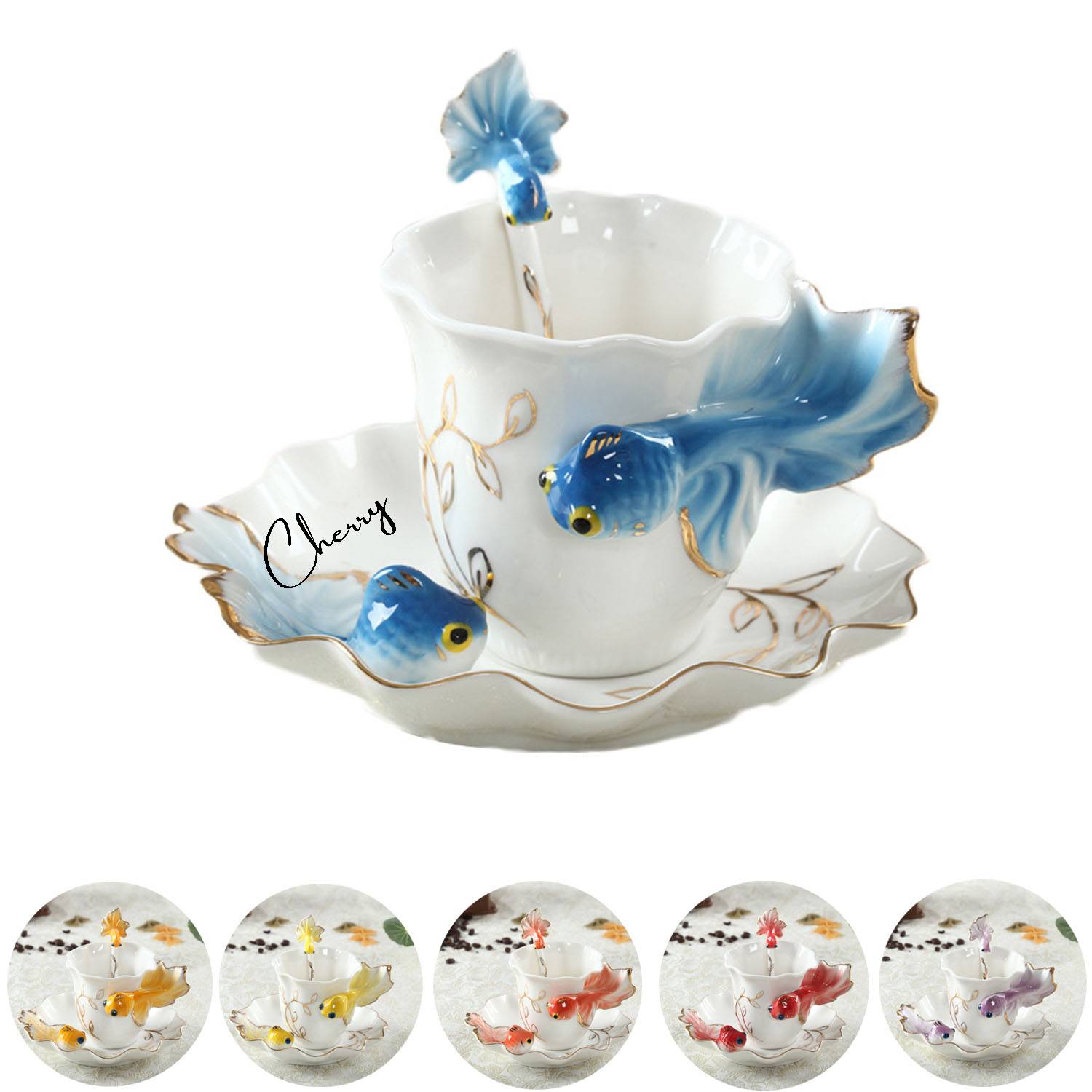 Ceramic china fish mug 2