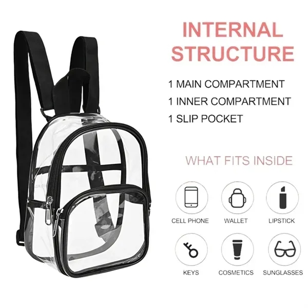 Waterproof Clear Mini PVC Backpack with Transparent Bag 2