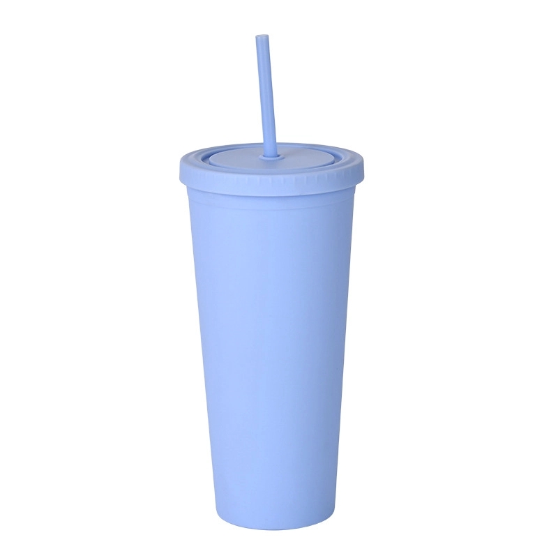 24oz Frosted Plastic Tumbler with Lid And Straw 14
