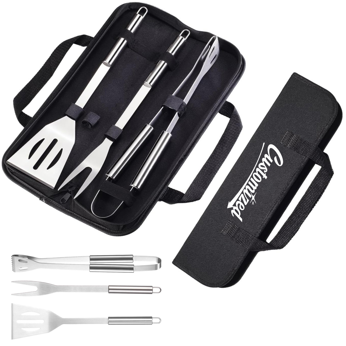 3 Piece Stainless Steel BBQ Tool Set with Carry Case 8