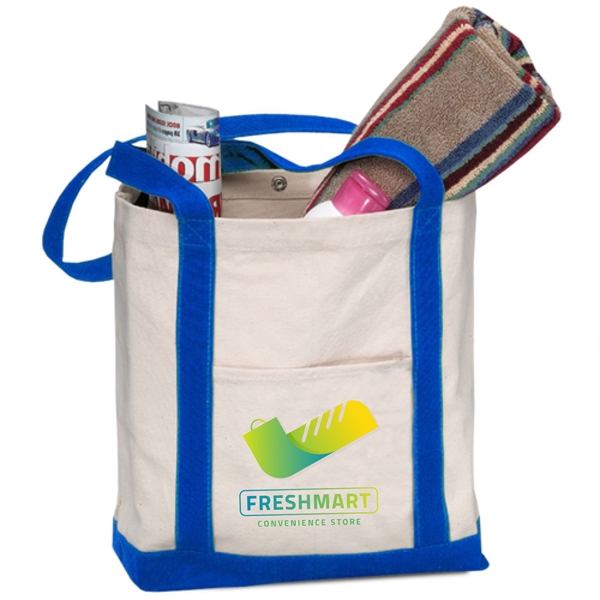 Heavy Duty 18 oz Cotton Canvas Tote Bag - 17"W x 13"H x 5"D 1