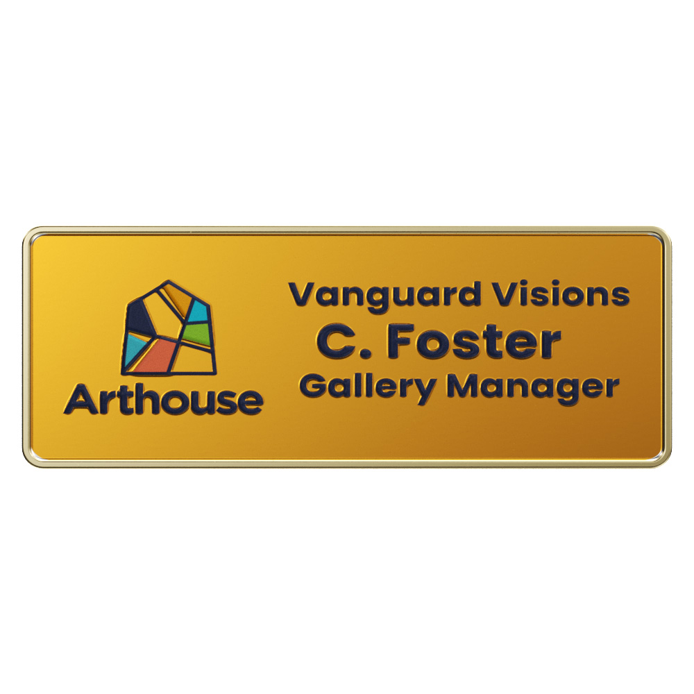 Texture Tone® Rectangle Metal Name Badge (3" x 1-1/4")