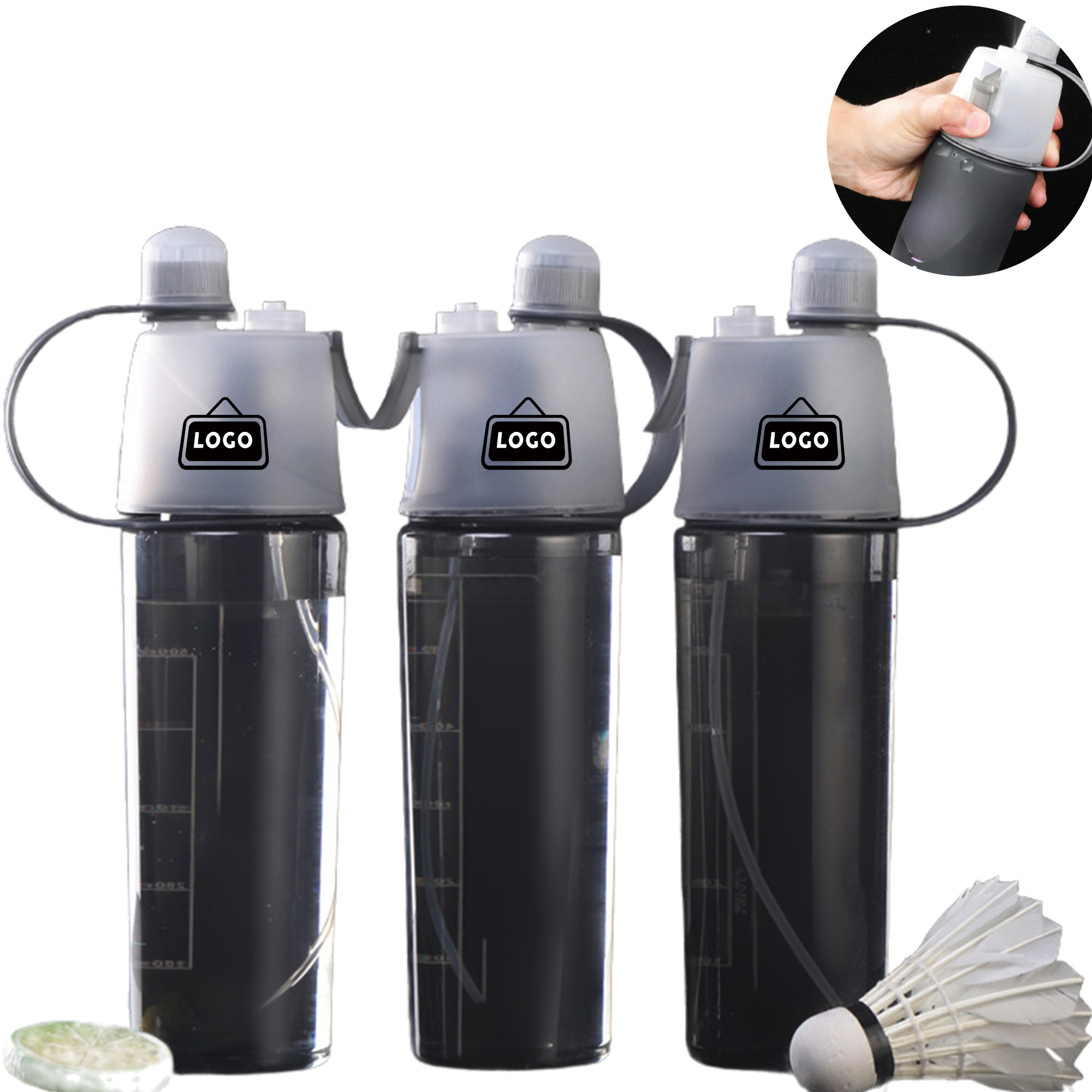 MOQ 50 Rechargeable Mist Spray Water Bottle for Hydration and Cooling 1