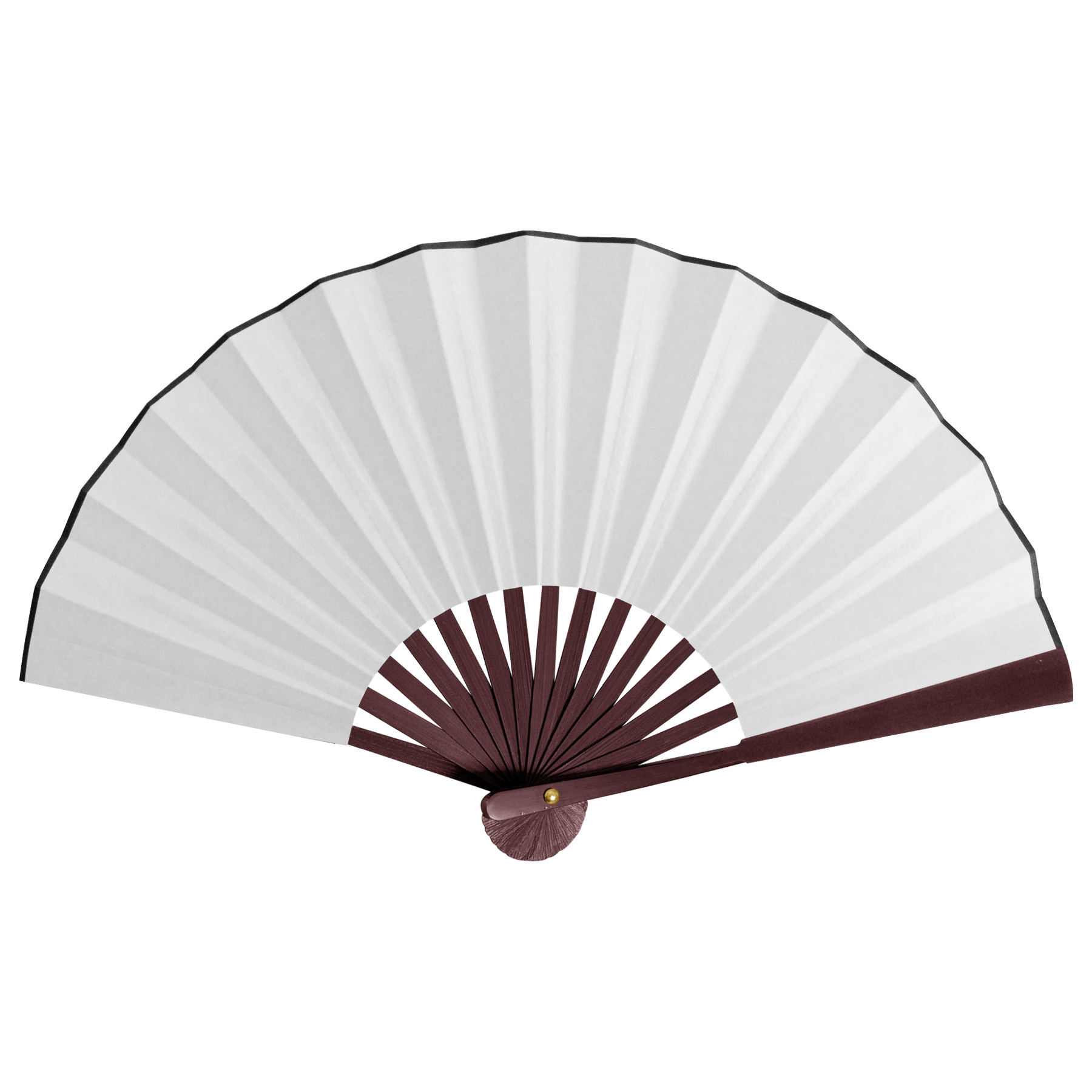 13''L Spun Silk Cloth Bamboo Fan 14