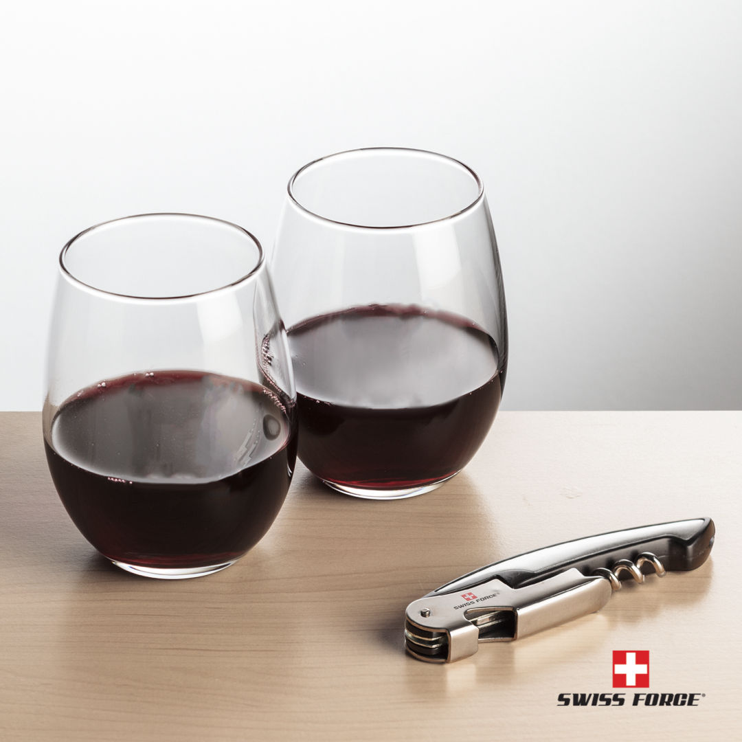 Swiss Force® Opener & Stanford Stemless Wine 6