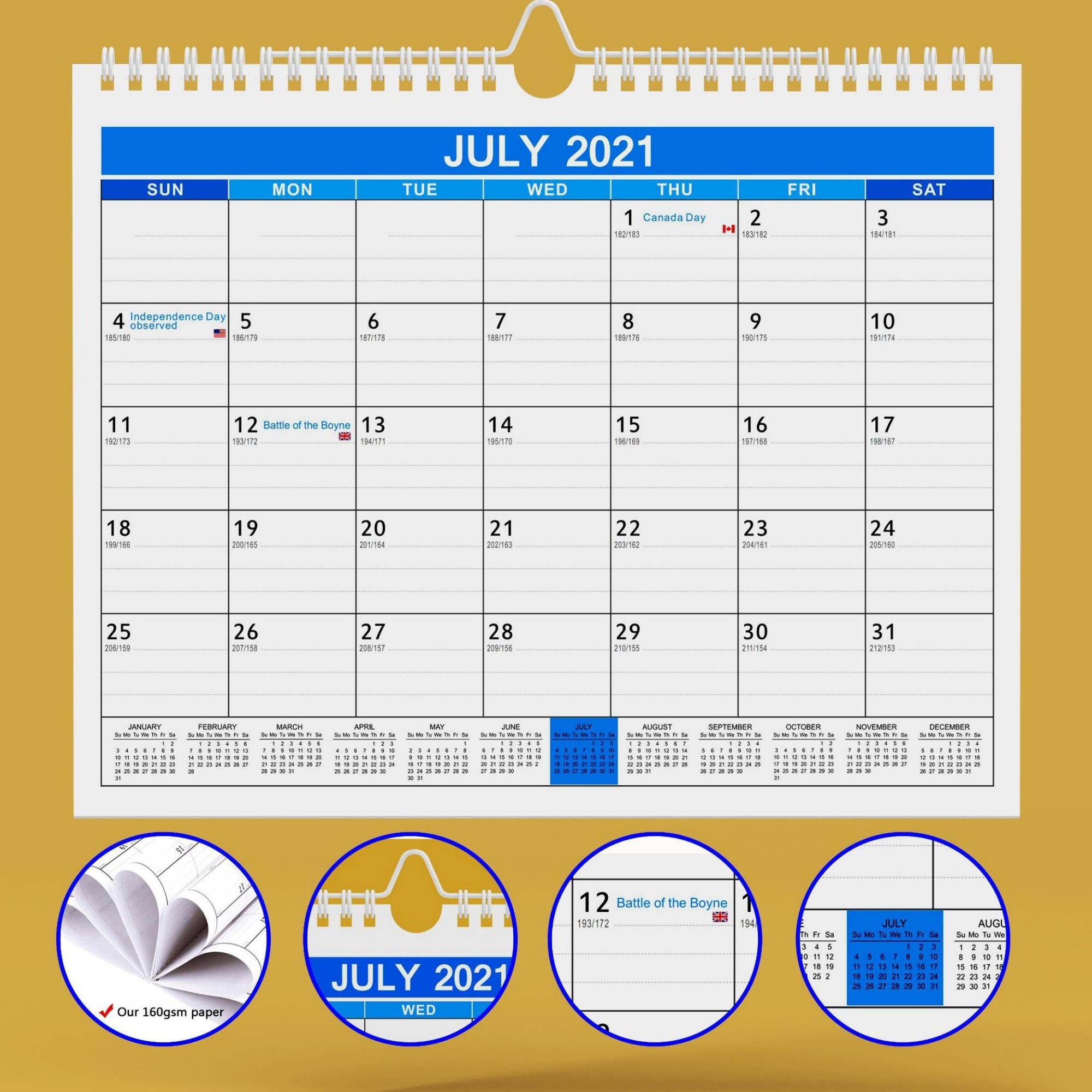 18 Months 15"*12" Wall Calendar From Jan 2025 To June 2026 5