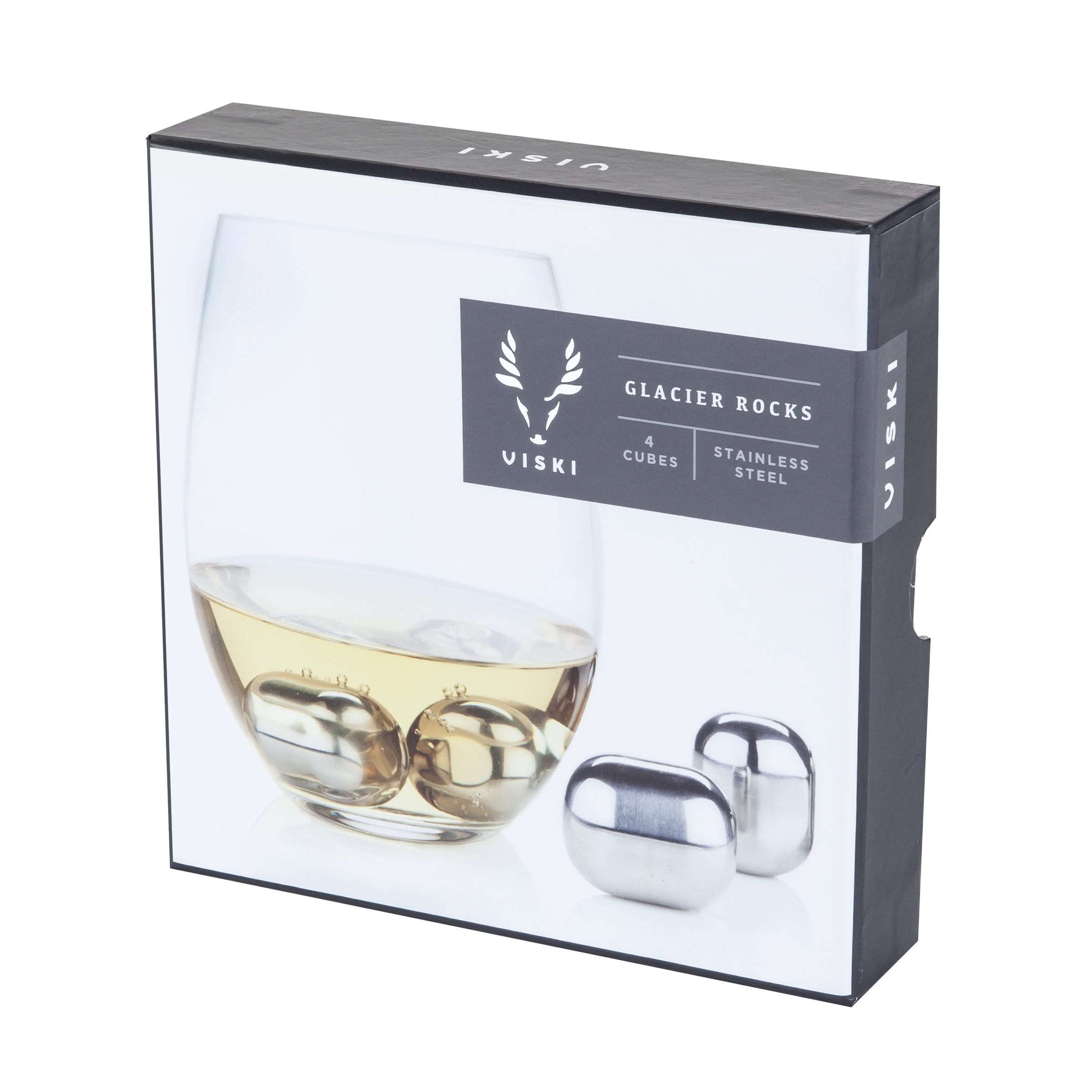 Viski® Glacier Rocks® Stainless Steel Wine Globes 2