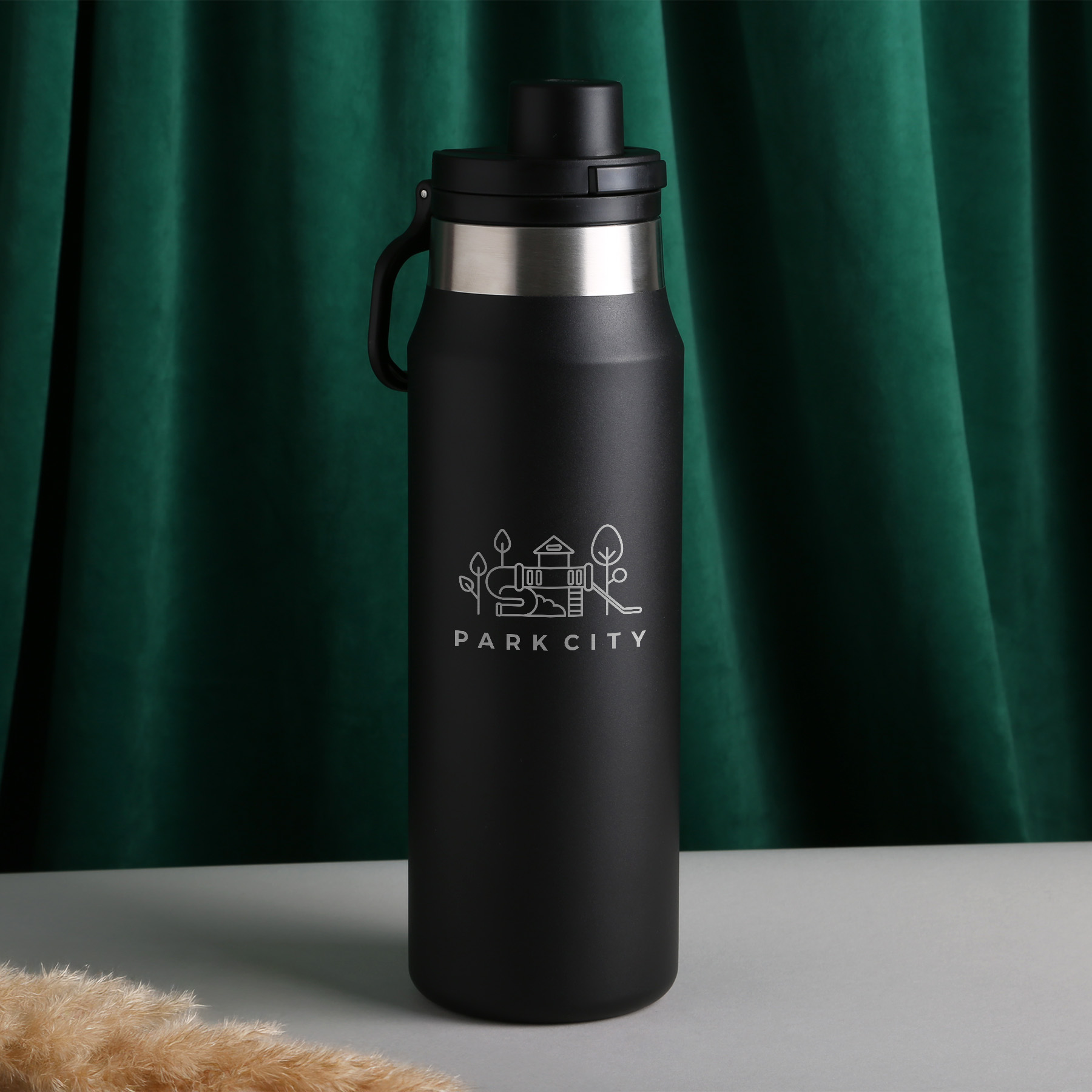 Banff Recycled Stainless Steel Bottle, custom water bottle with logo imprint 1