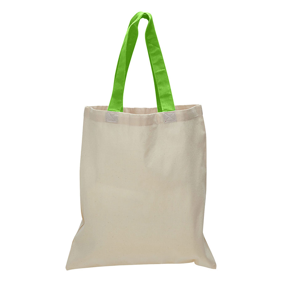Value 6 oz Cotton Canvas Tote Bag - Contrasting Handle - 2
