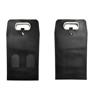 Buckled Dual Bottles PU Leather Wine Bag With Window And Metal Handles 5