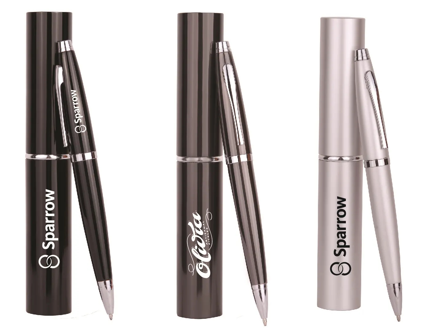 Twist Metal Ballpoint Pen w/Matching Case Set 1