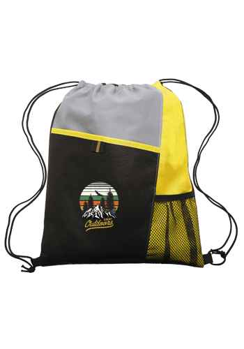 Mesh Pocket Drawstring Backpacks 16