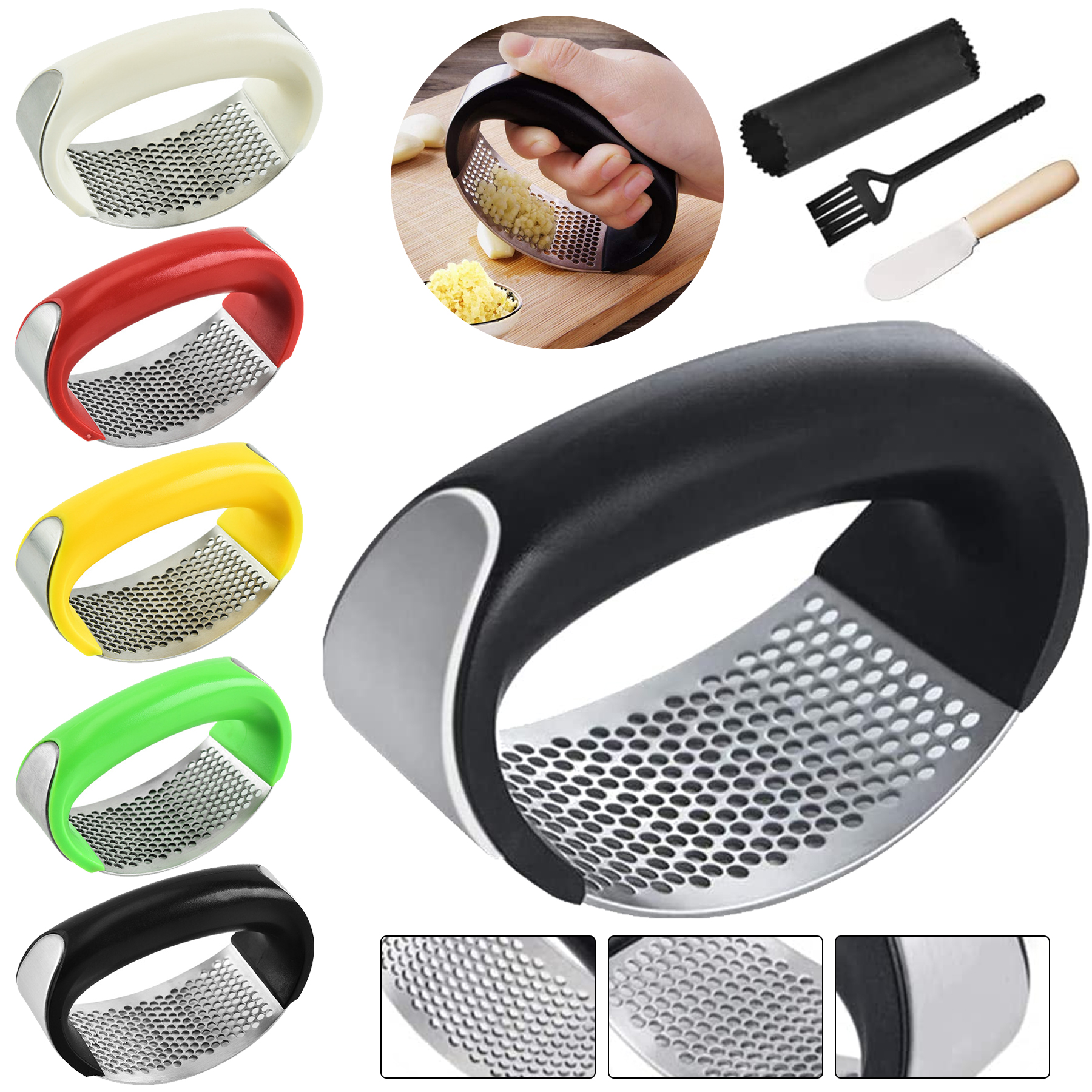 Stainless Steel Arc Shape Design Garlic Crusher 4