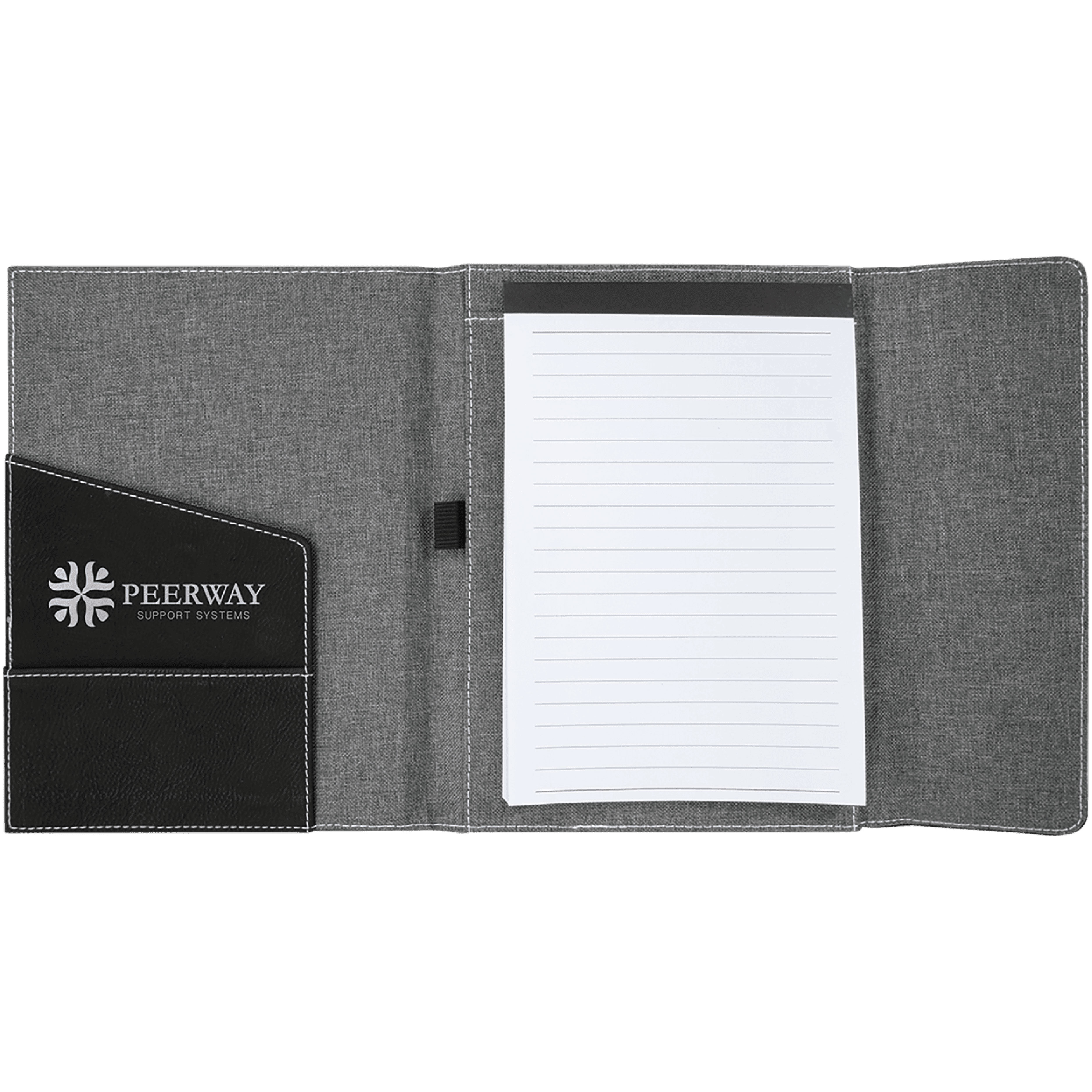 7" x 9" Black & Silver Leatherette & Gray Canvas Portfolio 5
