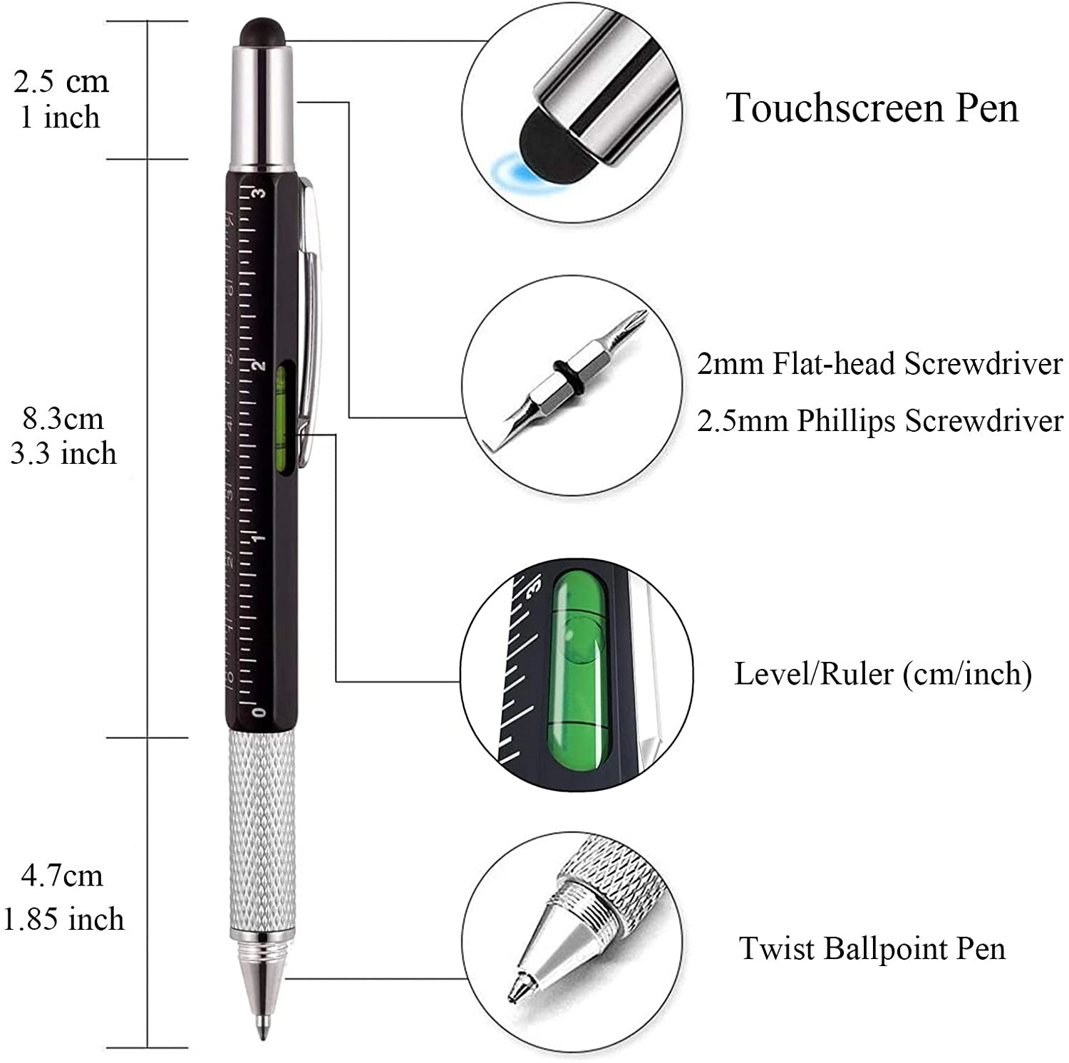 6 In 1 Stylus Multi Tool Ballpoint Pen 9