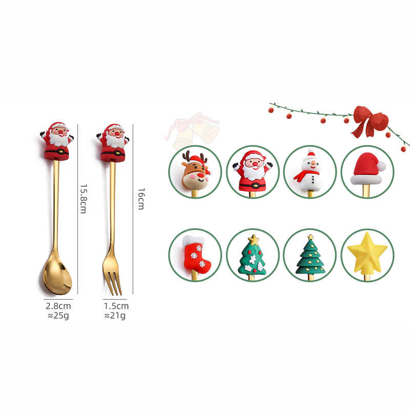4pcs Christmas Spoon Fork Tableware Set 2