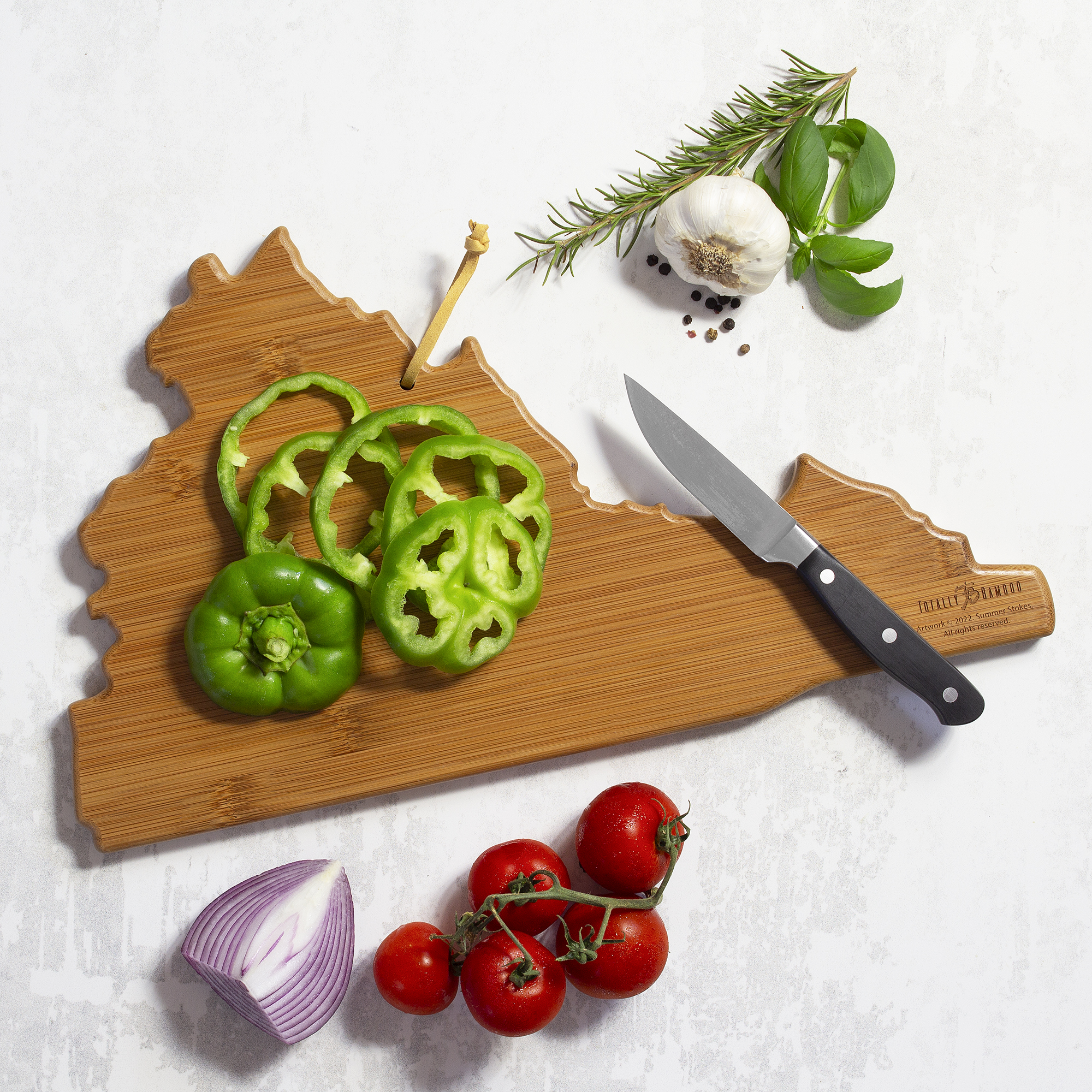 Virginia State Shaped Serving and Cutting Board with Artwork by Summer Stokes 6