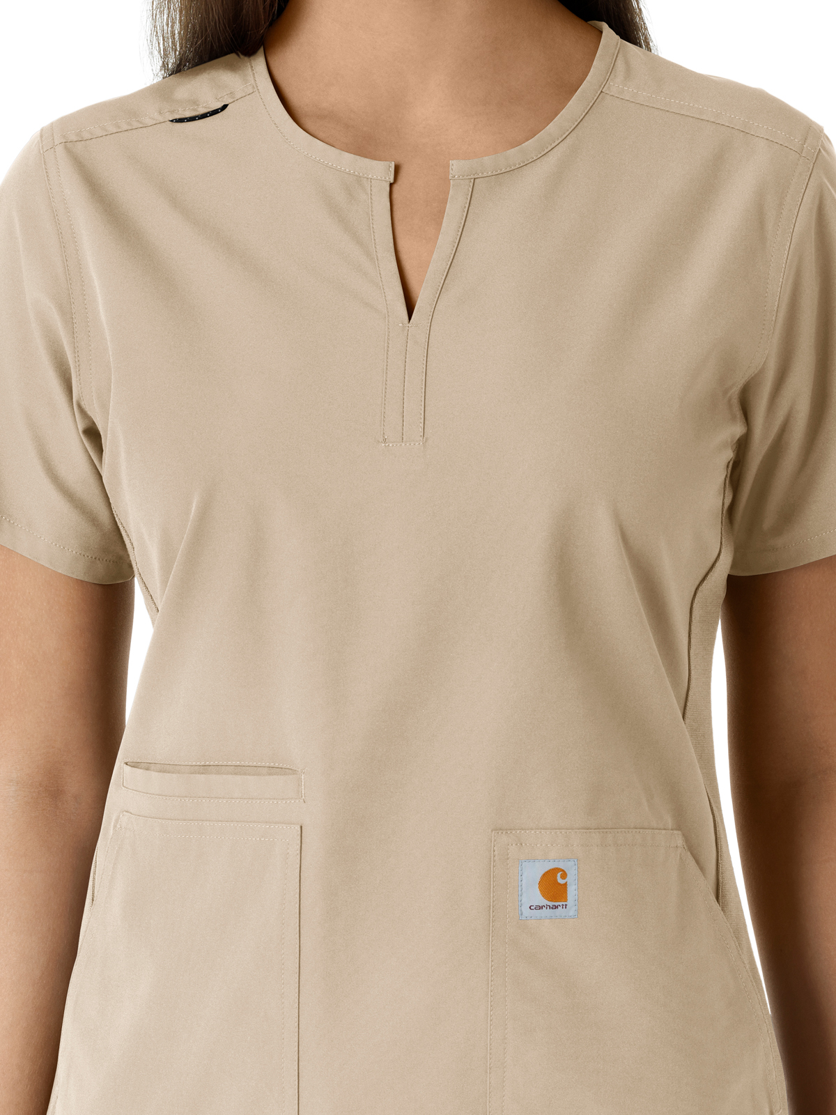 Carhartt Scrubs - Force Essentials Women's Notch Neck Tunic Knit Panel Top 10