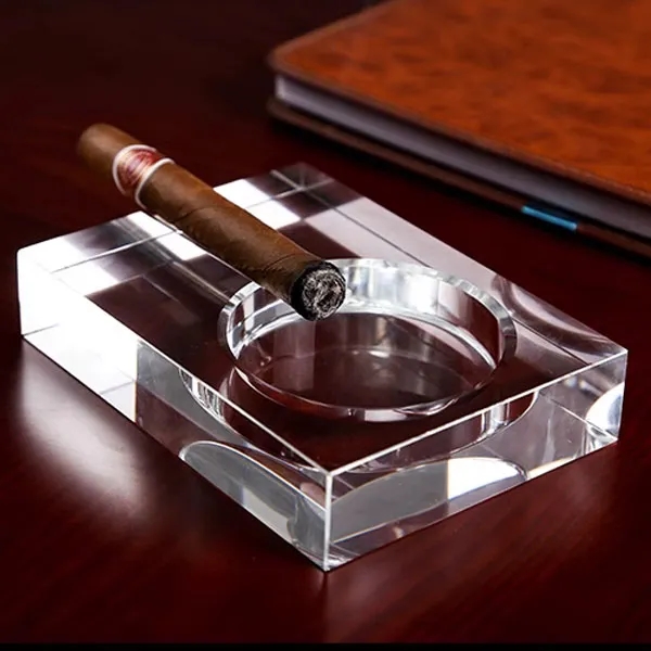 Rectangle Crystal Single Cigar Ashtray 2
