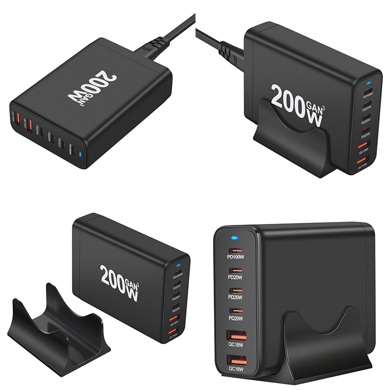 6-Port 200W USB Charger Station Wall Adapter 2