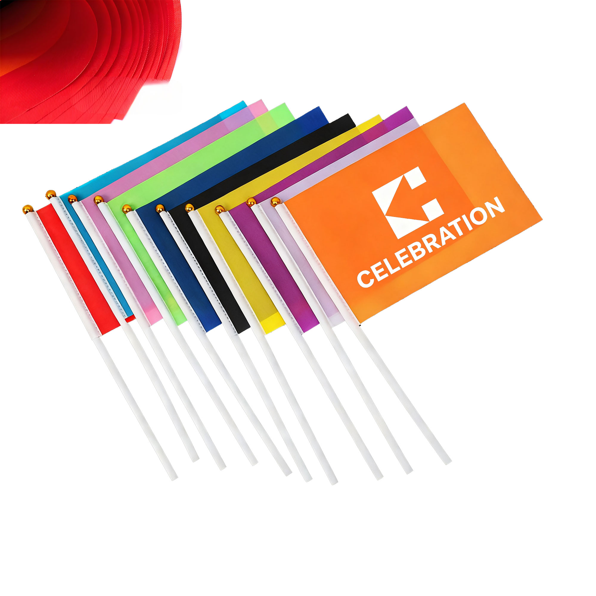Customized Polyester Pongee Hand Waving Flag 2