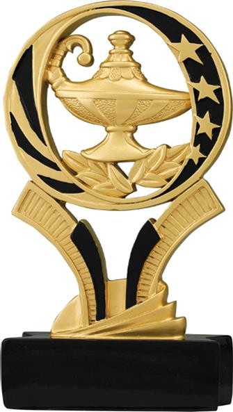Lamp of Knowledge Midnight Star Resin Award 6" 2