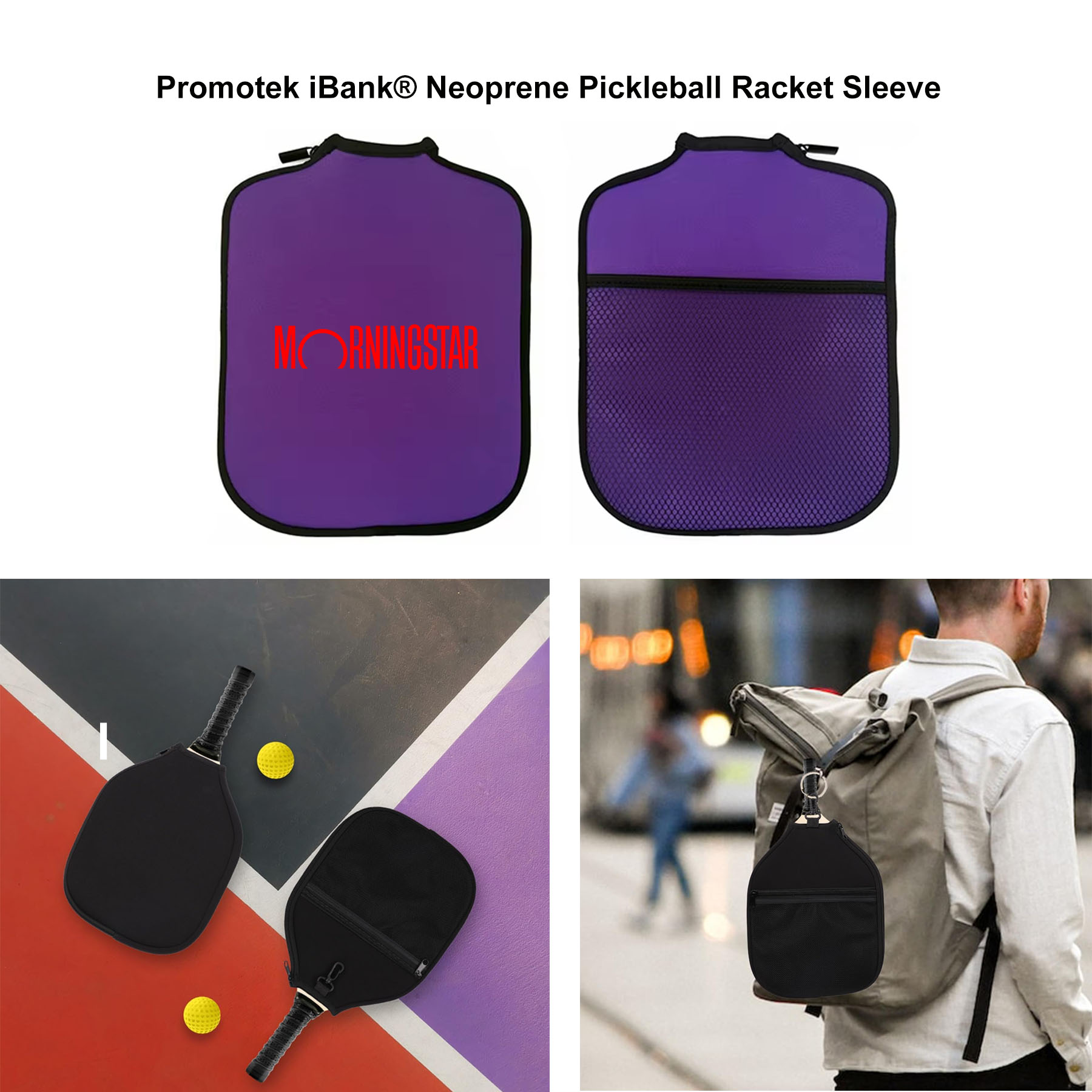 iBank ® Neoprene Case for Pickleball Paddle Racket 1