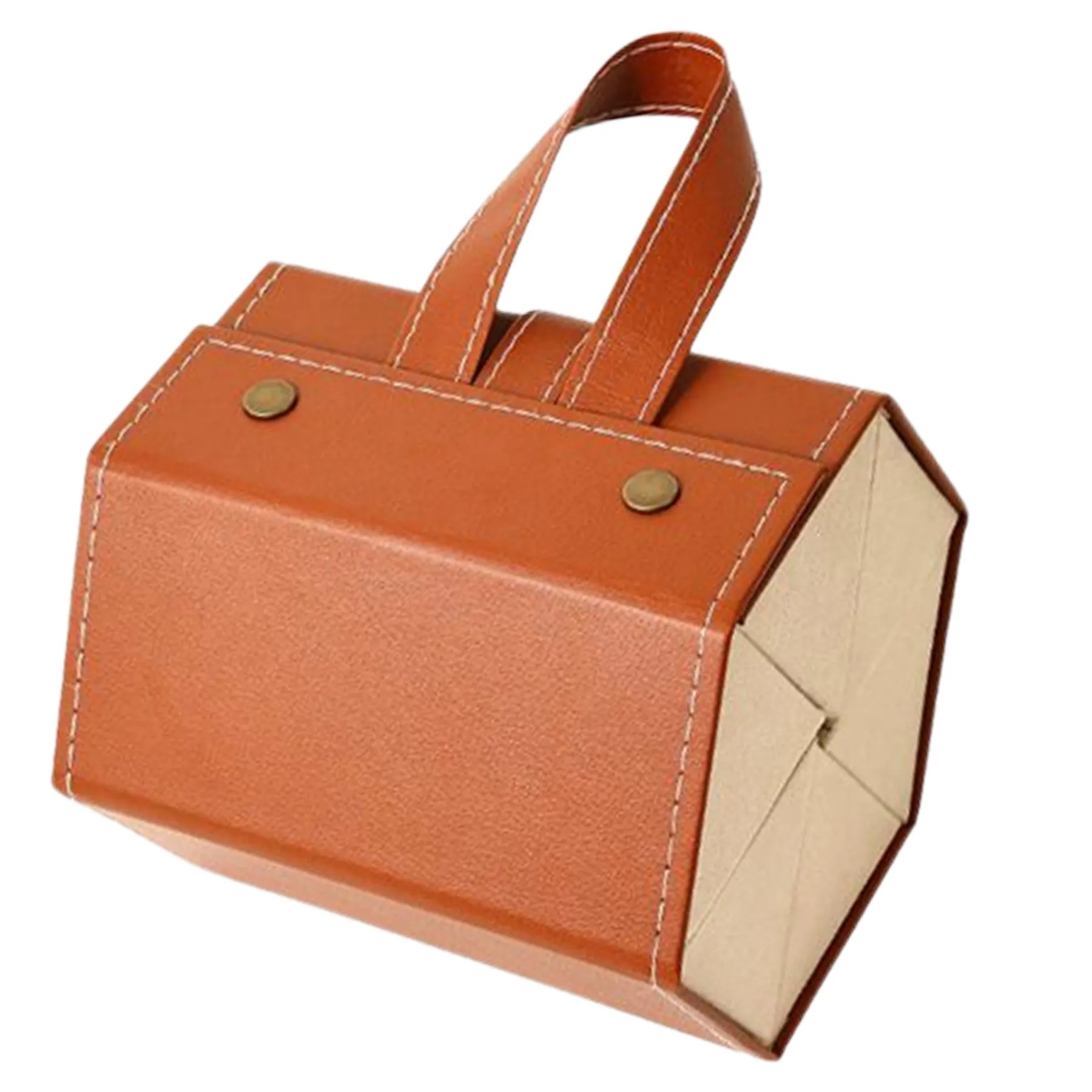Pu Leather Glasses Case W/6 Compartments And Handle 3