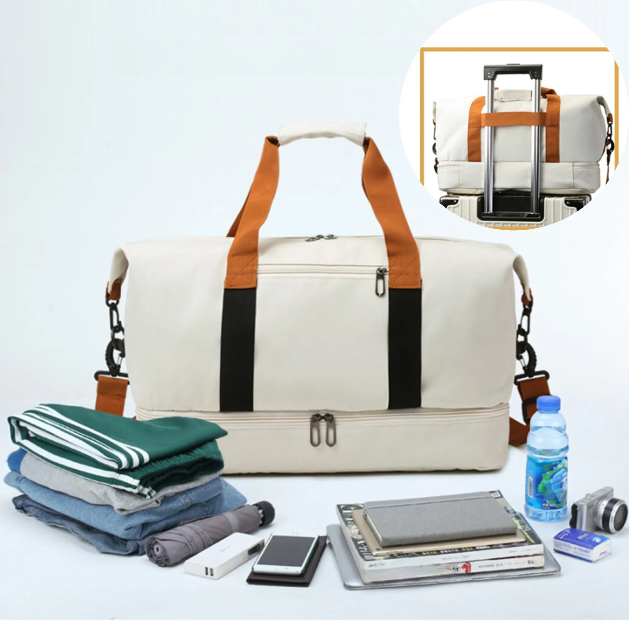 Carry-On Travel Duffle Bag Handbag With Luggage Sleeve 6