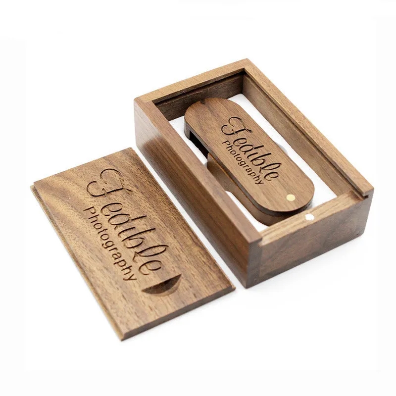 Swivel Wooden USB with Wood Box 2
