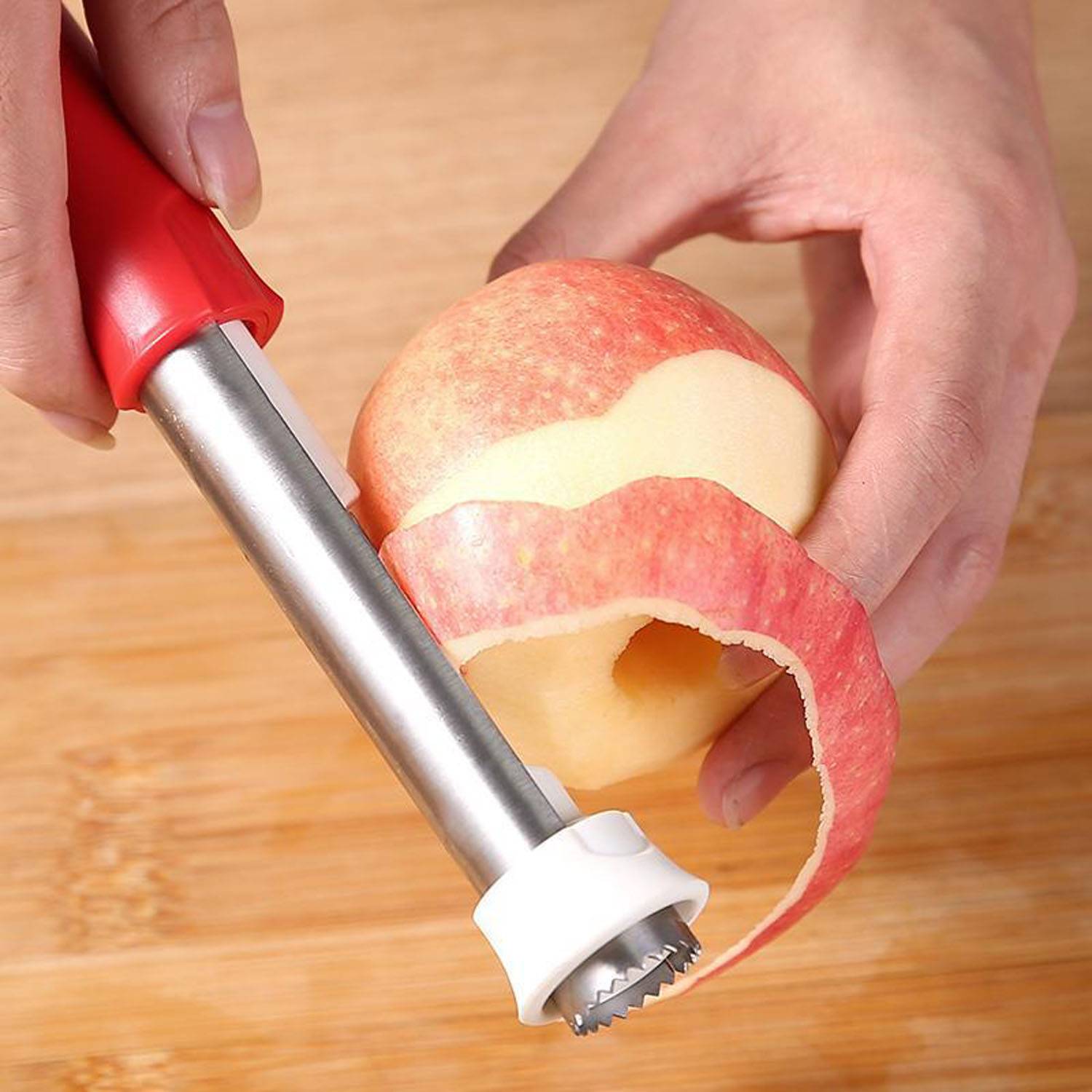 2 in 1 Ergonomic Stainless Steel Fruit Corer Peeler 5