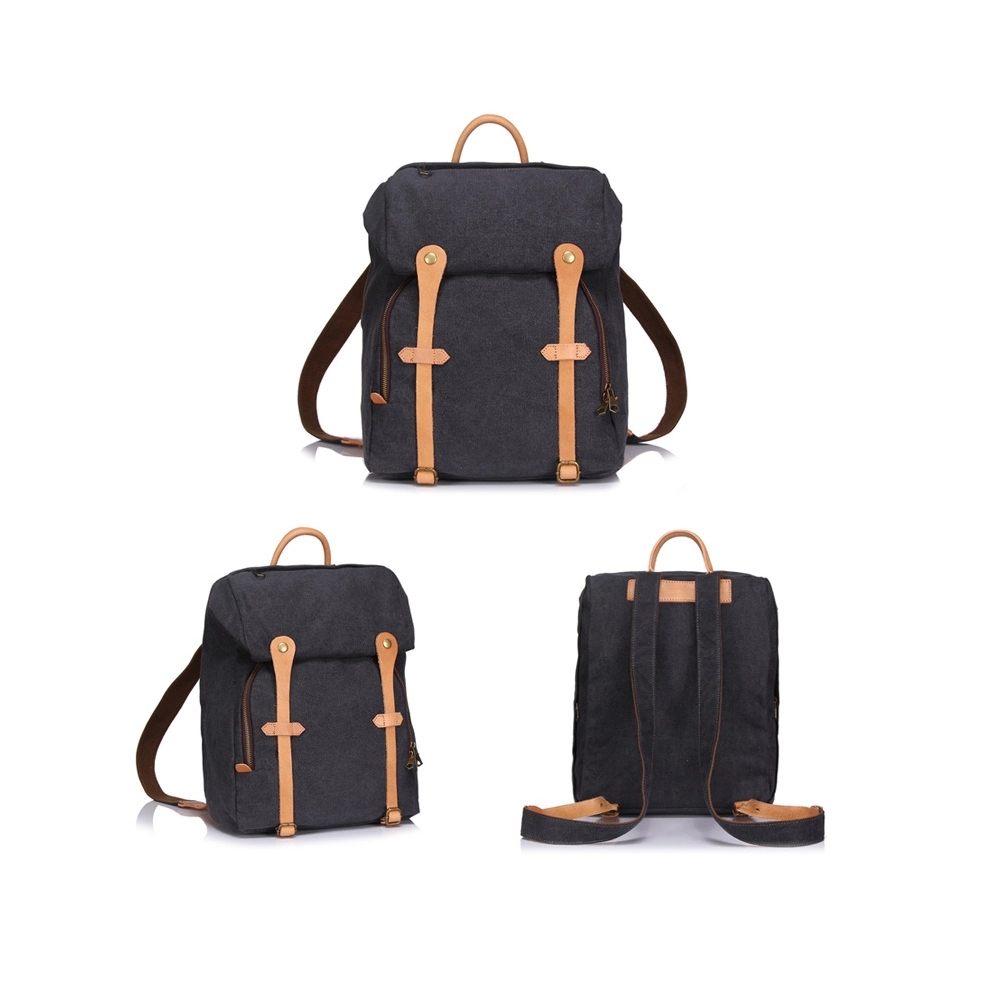 Vintage Waxed Canvas Leather Backpack 3