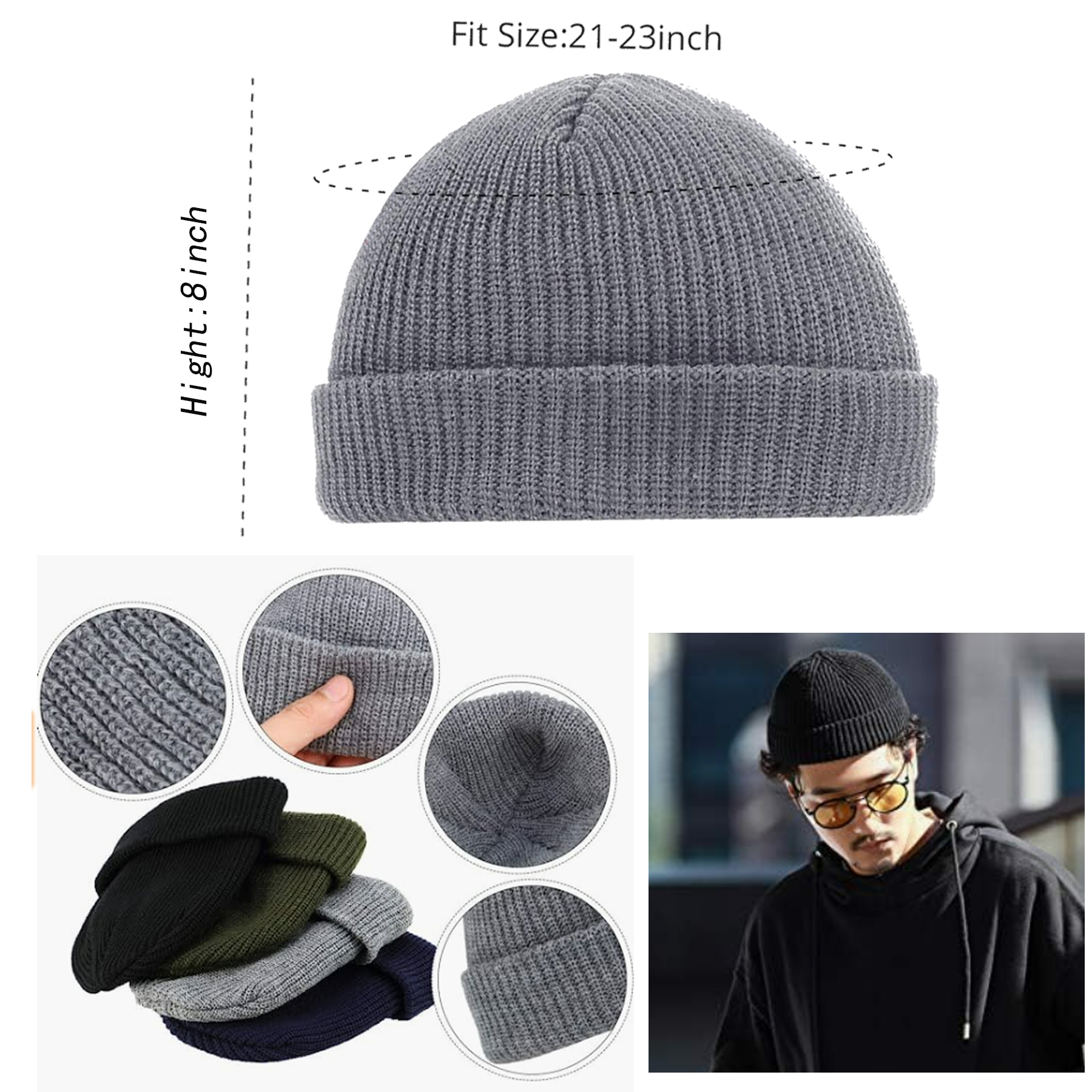 Unisex Short Knit Beanie Cap