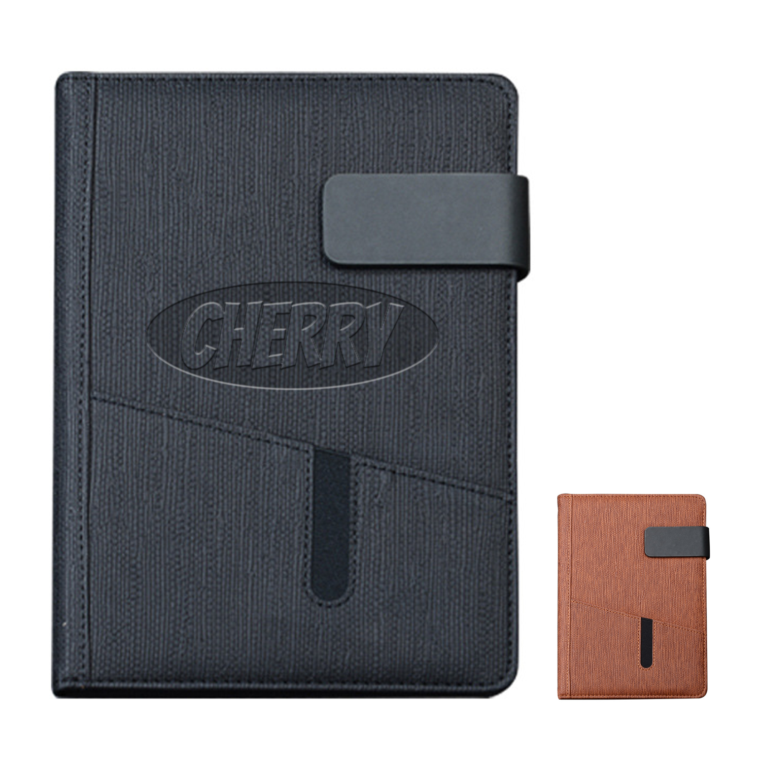 A5 PU Leather Magnetic Closure Notebook w/ Pocket 3