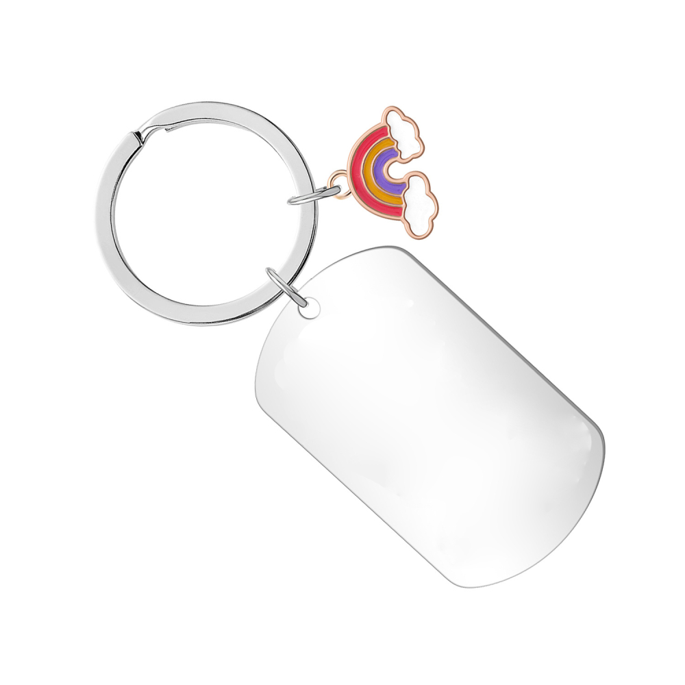 3 1/5 " x1 1/5 " x1/10 "Stainless Steel Key Tag 1