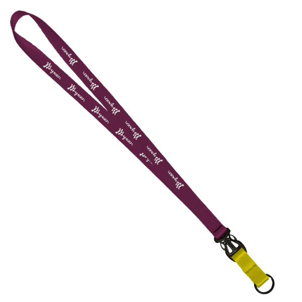 3/4" Multi color (Top and bottom) Nylon Lanyard with Plastic Slide Buckle R 99