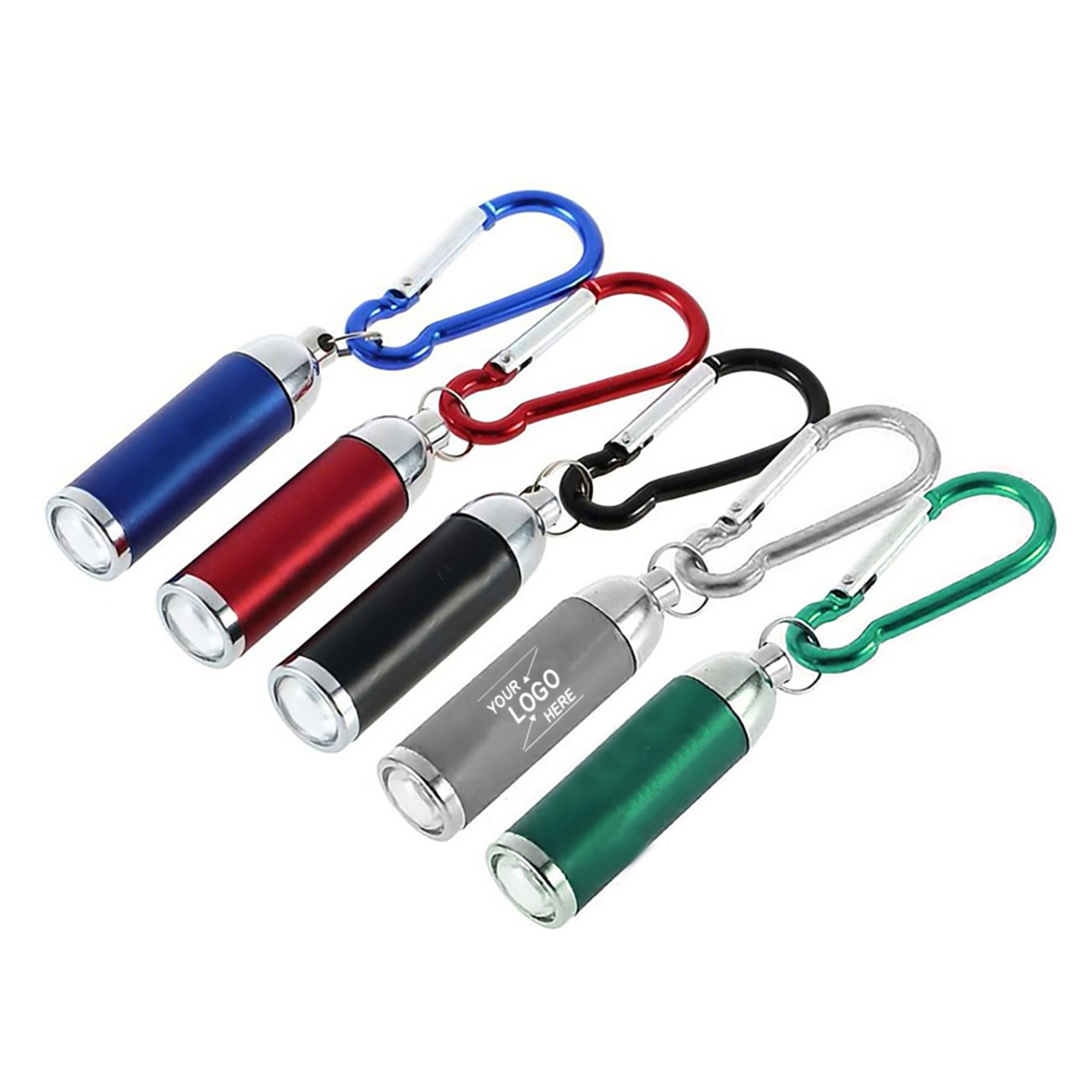 Portable LED Flashlight w/Carabiner Clip 4