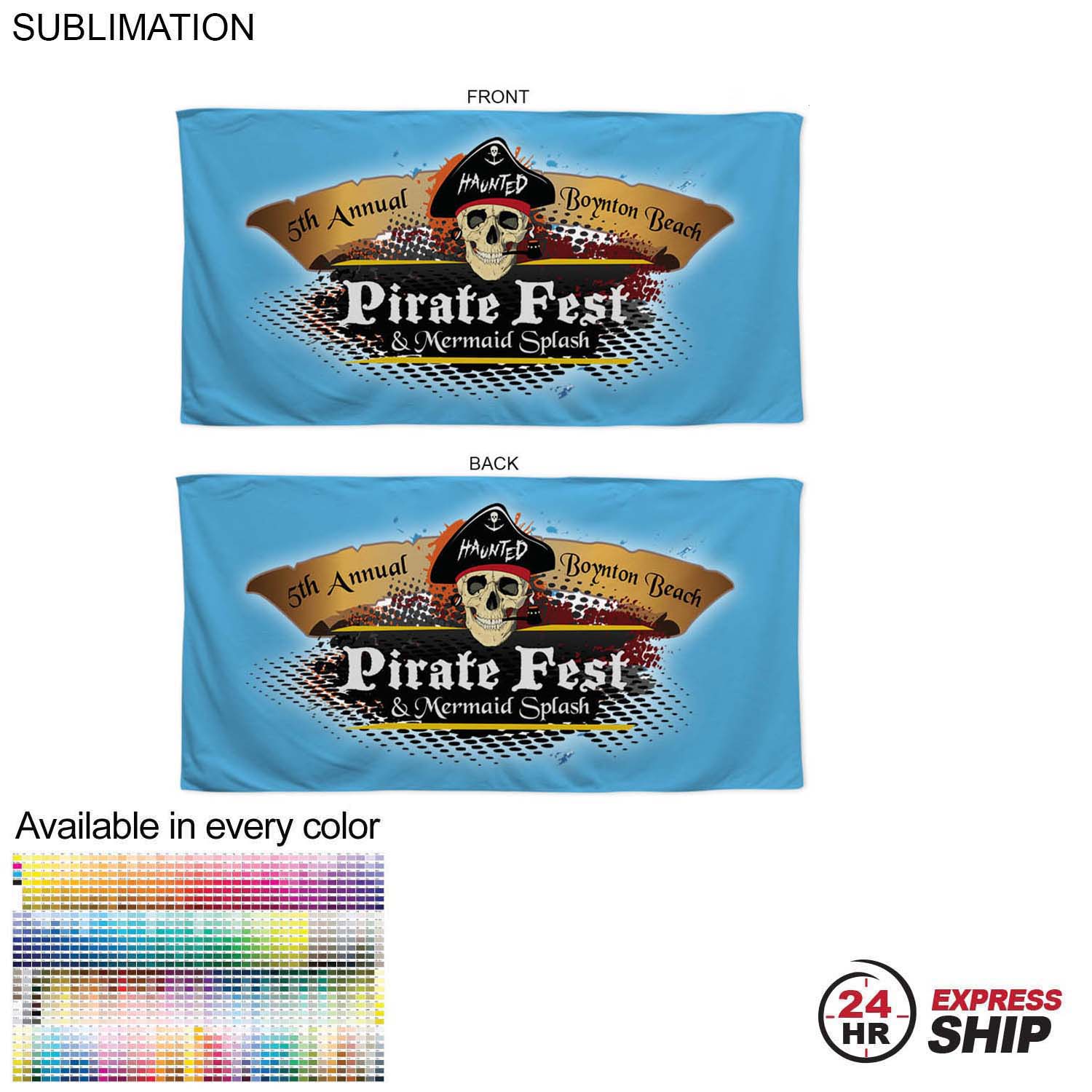 24Hr Express - Absorbent Microfiber Dri-Lite Terry Beach, Shower Towel, 30x60, Sublimated 2 sides 7