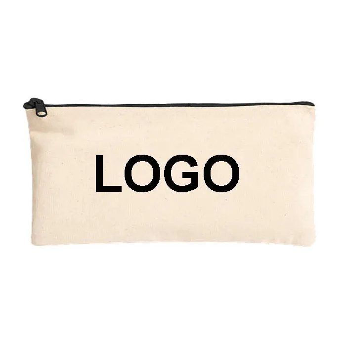 Natural Canvas Pouch with Colored Zipper 6