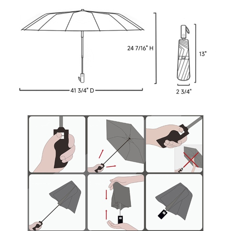 24-bone Auto Umbrella (41 3/4" Dia ) 3